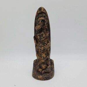 Vintage 1964 Coco Joe’s “Four Wise Menehune” Lava Sculpture – 7.5” Hawaiian Hawa